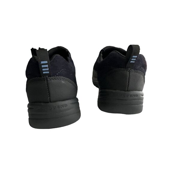 Land’s End Suede Mocs Navy Blue Slip On Shoes Embroidered Size 8.5 - Picture 6 of 9